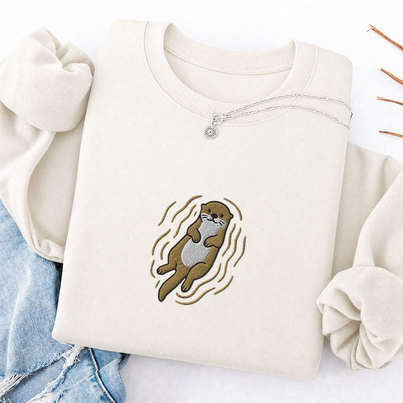 Embroidered Otter Classic Crewneck Sweatshirt
