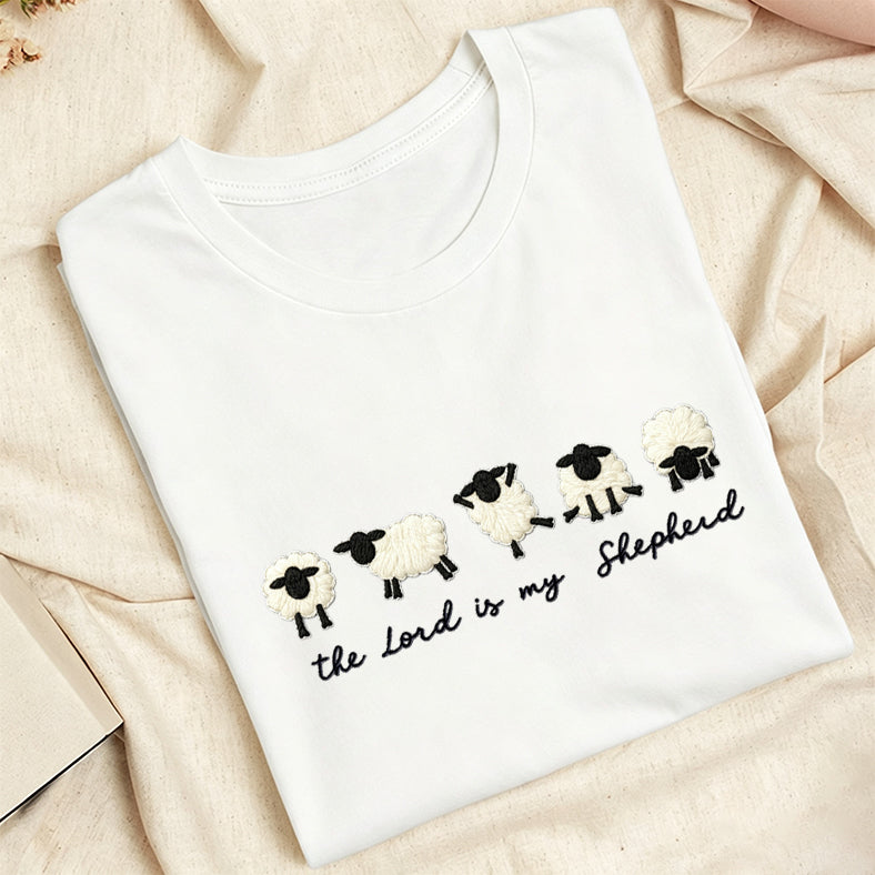 Embroidered Christian Sheep Classic Adult Unisex Crew Neck T-Shirt