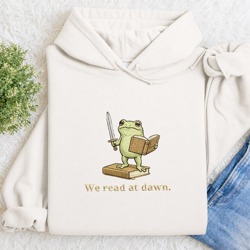 Embroidered We Read At Dawn Classic Adult Unisex Hoodie