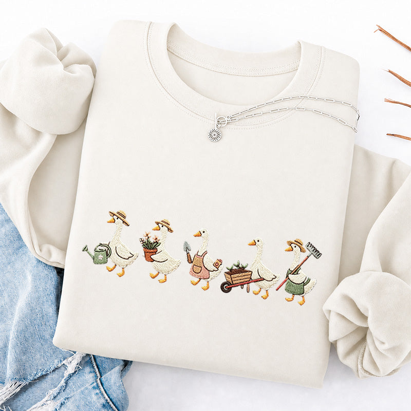 Embroidered Garden Goose Classic Crewneck Sweatshirt