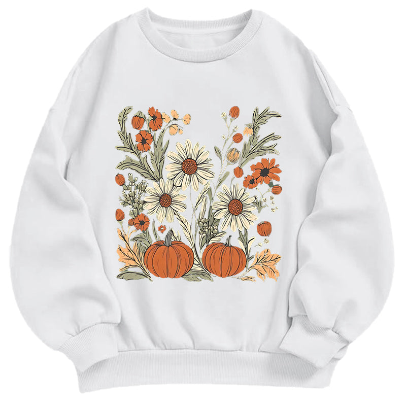Pumpkin & Wildflower Garden Classic Adult Unisex Crewneck Sweatshirt