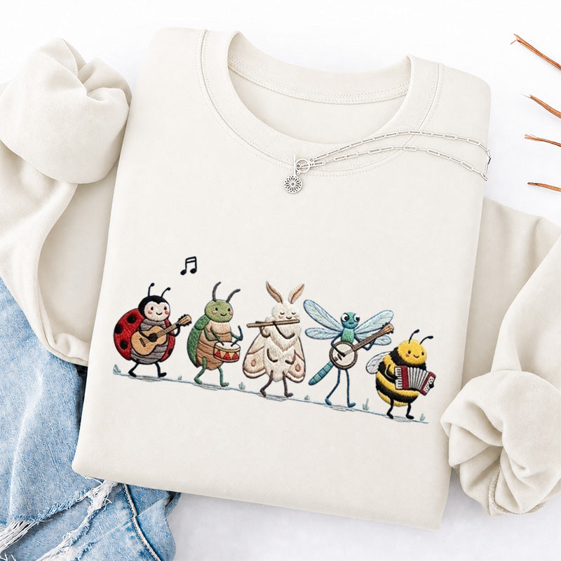 Embroidered Bug Orchestra Classic Crewneck Sweatshirt