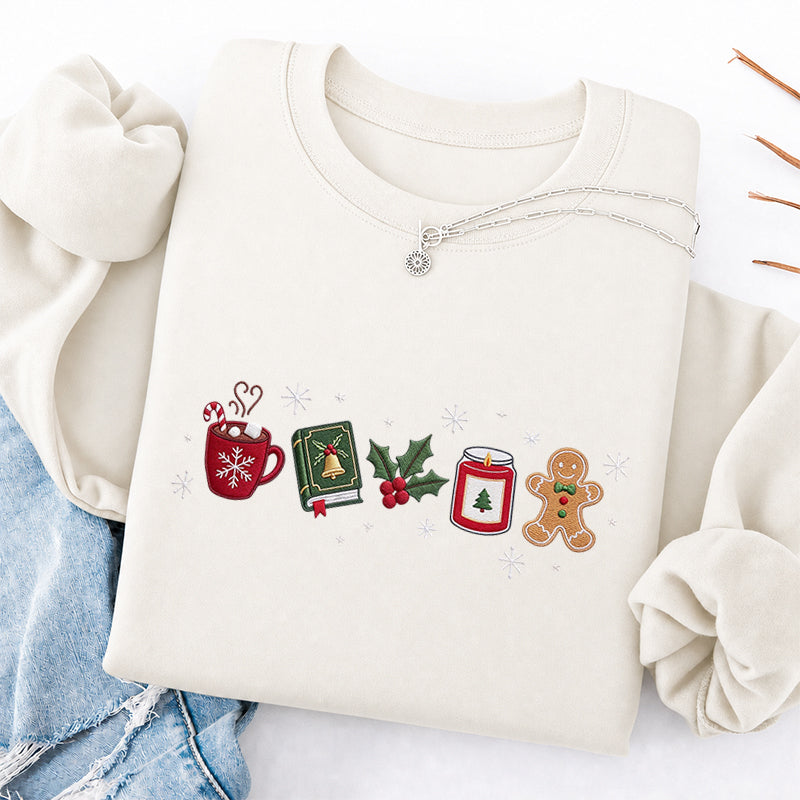 Embroidered Cozy Christmas Classic Crewneck Sweatshirt