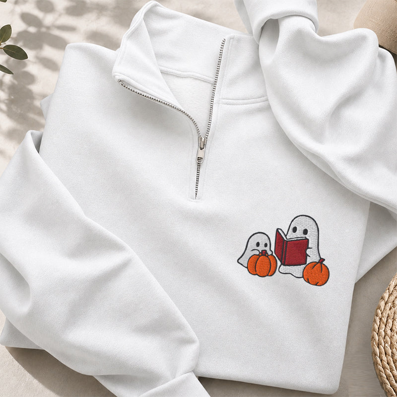 Embroidered Ghost Stories Classic Quarter Zip Sweatshirt