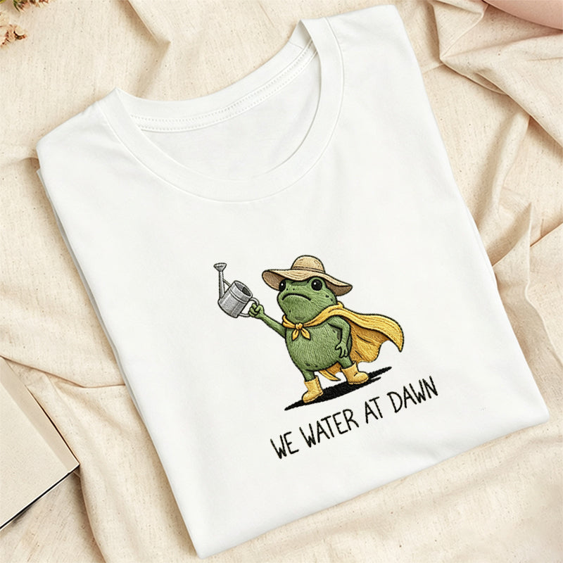 Embroidered We Water At Dawn Classic Adult Unisex Crew Neck T-Shirt
